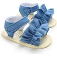 thumbnail image 4 of Infant Baby Girls Summer Sandals Indoor Slippers Open Toe Lace Princess Dress Wedding Flats Shoes Newborn Toddler Soft Non-slip Sole First Walker Crib Shoes 0-18 months, 4 of 7
