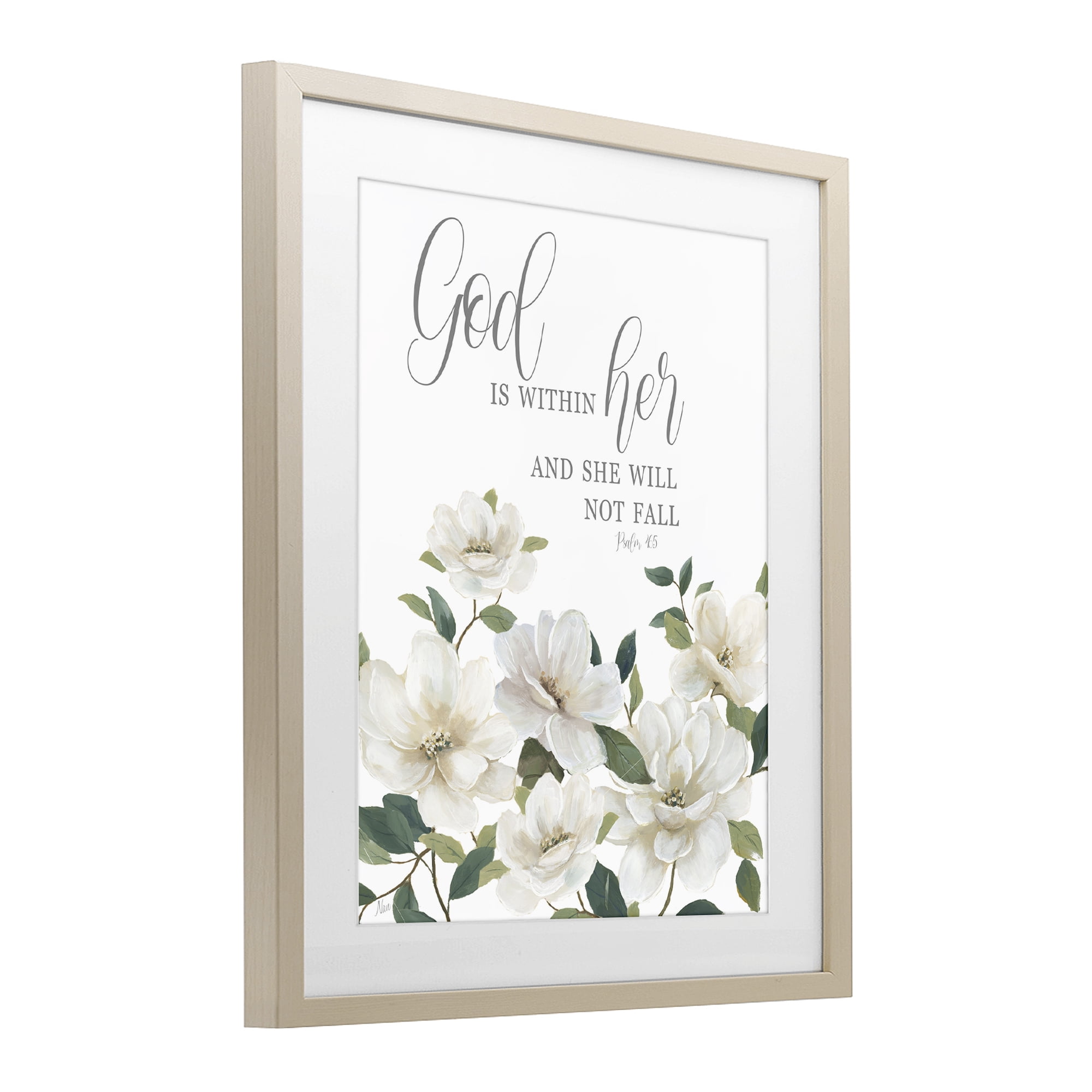 Stupell Industries God Is Within Her Birch Framed Print Under Glass, design by Nan