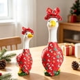 thumbnail image 5 of Porch Goose Christmas Outfit with Teal Holiday Print Headwrap and Wrapped Skirt Seasonal Outdoor Yard Decor Accessory for 19 To 23 Inch Statue Display, 5 of 7
