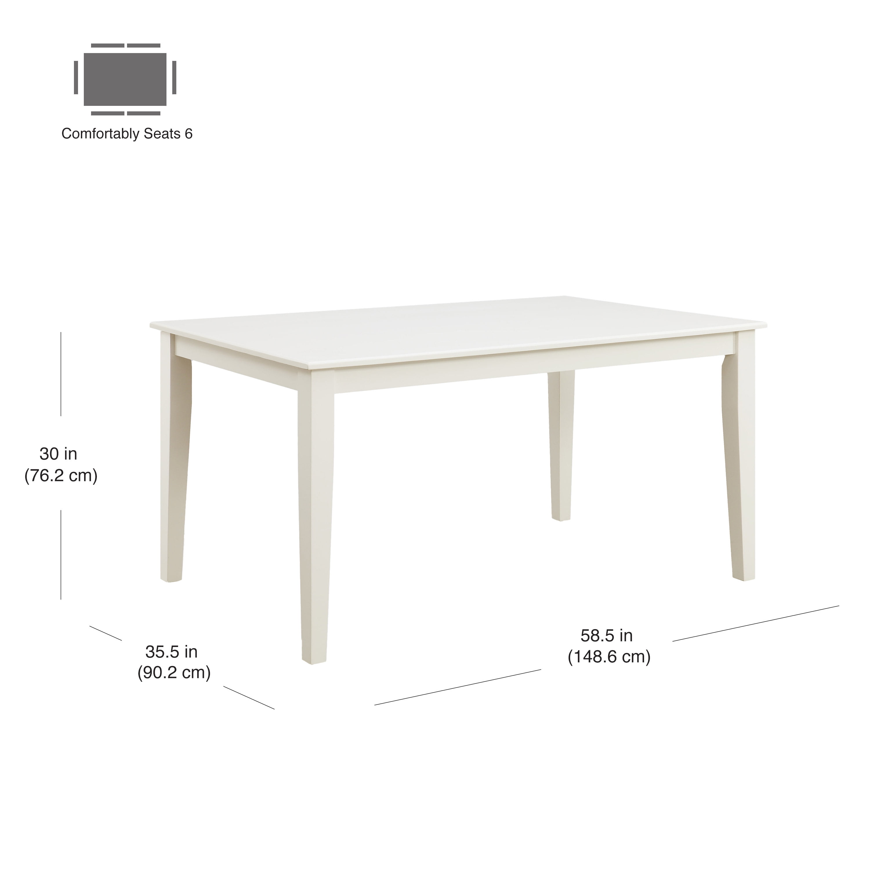Better Homes & Gardens Bankston Dining Table, White
