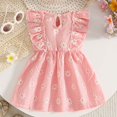 thumbnail image 5 of CAICJ98 Toddler Girls Ruffle Dress Floral Print Bow Knot Flowy Summer Beach Dress Toddler Clothes for Girls (Pink,12-18 Months), 5 of 5