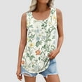 thumbnail image 4 of Yghzkop Womens Tank Tops Loose Fit Pleated Print Blouse Round Neck Sleeveless Tunic Top Summer Casual Park Essentials Lightweight Quick-Dry T-shirts Street Style Camisole, 4 of 6
