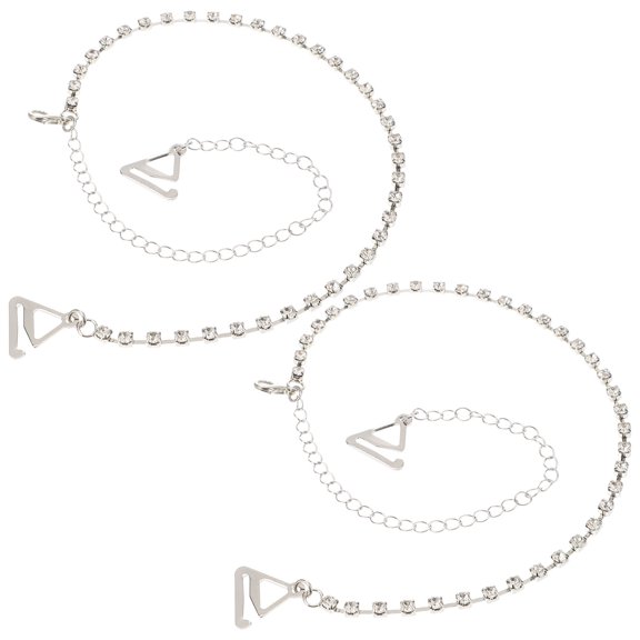NICEXMAS Rhinestone Bra Shoulder Strap White Elegant and Comfortable 1Pair