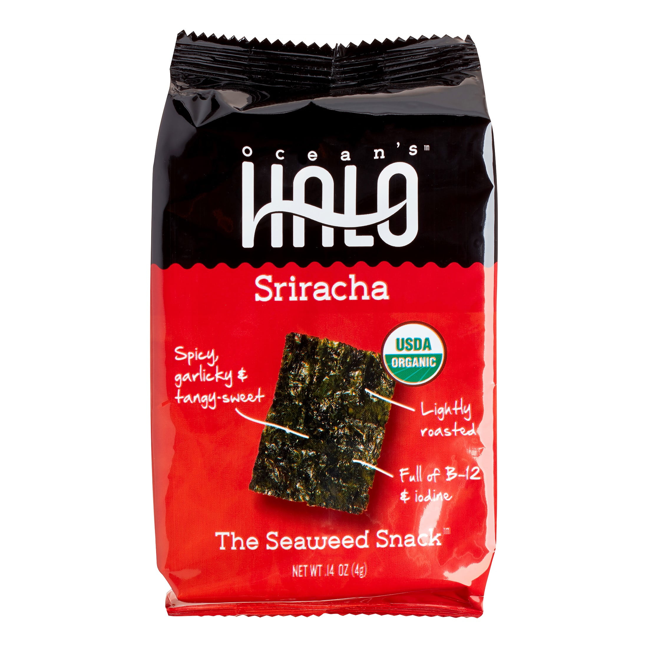 Ocean's Halo The Organic Seaweed Snack Pack, Sriracha, 0.14 Oz