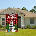 thumbnail image 2 of JOOCAR Merry Christmas Plaid Garden Flag with Snowman and Trees for Winter Christmas Home Outdoor Garden Yard Door Decor 12x18 inch, 2 of 5