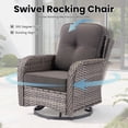 thumbnail image 4 of ODELIO 8-Piece Wicker Patio Furniture Set, PE Rattan Outdoor Conversation Set with Swivel Rocking Chairs & Solar LED Coffee Table, Patio Sectional Seating for Backyard, Black, 4 of 9