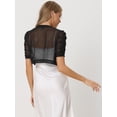 thumbnail image 3 of DARING DIVA Women's Mesh Sheer Shrug Cropped Cardigan Bolero S Black, 3 of 6