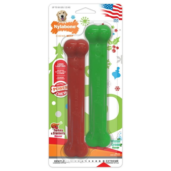 Nylabone Power Chew Original Bone Dog Chew Toy Pancakes & Sausage, Roast Beef Club, & Lasagna X-Small (3 Count)