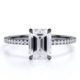 thumbnail image 1 of JeenMata Anillo de Compromiso Solitario de Talla Esmeralda de 1,75 Quilates en Oro Negro de 18 K sobre Plata, 1 of 5