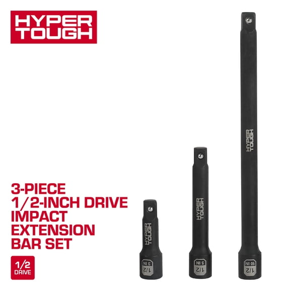 Hyper Tough 3-Piece 1/2-inch Drive Impact Extension Bar Set