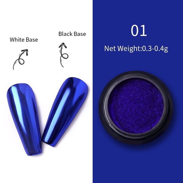 1 Caja De Uñas Aurora Espejo En Polvo Brillo Color Metálico Pigmento Para Arte Gel UV Pulido Oro Rosa Plata Colores