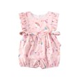 thumbnail image 1 of Seyurigaoka Baby Girl Round Neck Flying Sleeve Cartoon Animal Print Romper Summer Jumpsuit, 1 of 6