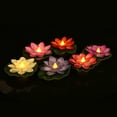 thumbnail image 4 of 6Pcs Floating Solar Pond Lotus Lights – Led Waterproof Flameless Lotus Lights with Water Lily Pad, Safe for Pools/Fountains/Vases (Colorful), 4 of 7