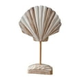 thumbnail image 3 of simhoa Wood Shell Ornament Creative Unique Figurine for Countertop Bookshelf Office White Brown, 3 of 8