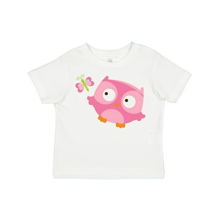 

Inktastic Pink Owl and Butterfly Gift Toddler Toddler Girl T-Shirt
