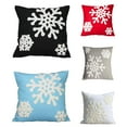 thumbnail image 1 of SPRING PARK Christmas Pillow Covers, Square Christmas Throw Pillows Outdoor, Snowflakes Merry Christmas Pillow Cases for Winter Holiday Home Sofa Bed Decor, 1 of 8