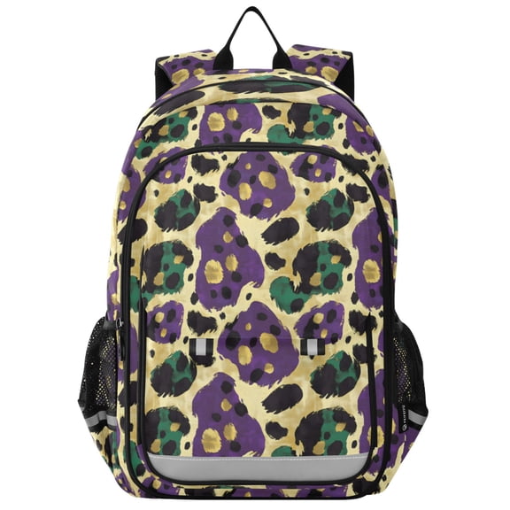 ALAZA Mardi Gras Leopard Laptop Backpack Purse Travel Bag Casual School Bookbag Rucksack for Women Men