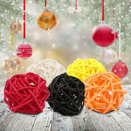 Oversized Decorative Rattan Ball Yosoo Colorful Rattan Balls,5 Colors 20Pcs Decorative Rattan Balls Ornaments Wedding Christmas Birthday Party Decorations,Party Rattan Balls,Rattan Decorative Balls ()