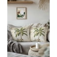 thumbnail image 2 of Outdoor Pillows Waterproof, Coastal Palm Tree Throw Pillows with Inserts Included, Vintage Brown Tropical Botanical Indoor Outdoor Decorative Lumbar Pillow for Bed/Couch/Patio 18"x18", 2Pcs, 2 of 8