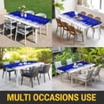 thumbnail image 5 of Blue Christmas Snowflakes Table Cloths for 3 Foot Rectangle Tables, Xmas Balls Winter Pine Tree Patio Waterproof Elastic Fitted Tablecloths, Washable Rectangular Table Cover for Camping, 5 of 8