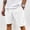 White, variant on Men's Corduroy Shorts Vintage Elastic Waist Drawstring Lightweight Shorts with Pockets