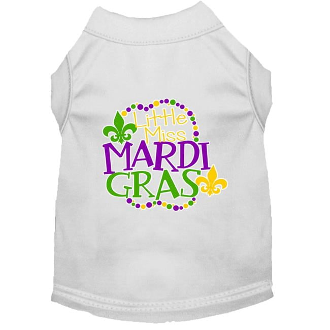 Mirage Pet 51 447 WTXL Miss Mardi Gras Screen Print Mardi Gras Dog Shirt White Extra Large Walmart