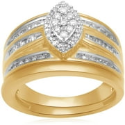 Forever Bride 1/4 Carat T.W. Diamond 18kt Yellow Gold over Sterling Silver Bridal Set