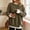 Army Green, variant on Women's Waffle Knit Sweatshirt, Fake Two-Piece Layered Pullover with Split Hem and Contrast Trim, Oversized Crew Neck Long Sleeve Tunic Top