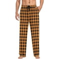 thumbnail image 3 of Top-kevin Orange Plaid Pajama Pants for Men Pajama Bottoms Sleep Lounge Pjs Pants, 3 of 13