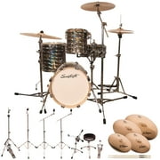 Sawtooth Command Series 4-Piece Drum Set with 16" Bass Drum, Hardware & Zildjian S Family Cymbals, Mirror ( box 1 of 3)