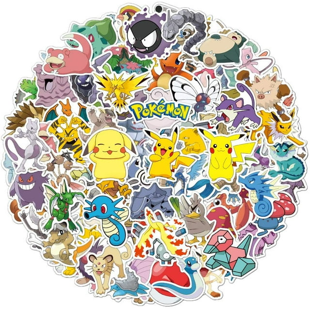 CHANGHUI Pokemon Stickers 100pcs Pikachu Cool Stickers for Hydroflask Water Bottles Waterproof and Perfect