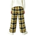 thumbnail image 4 of JOANKDMI Tween Girls Plaid Pajama Size 11-12 Pants Warm Fleece Fuzzy Lounge Bottoms Winter Thick Sleepwear Elastic Waist Comfy Cold Weather Relaxed Fit Sleep Trousers Home, 4 of 5