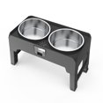 thumbnail image 2 of Cuencos elevados para perros, cuenco doble elevado de acero inoxidable para perros con soporte ajustable, cuenco de comida lenta de 4 alturas para comida y agua para mascotas y gatos, 2 of 5