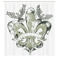 thumbnail image 3 of Ambesonne Floral Shower Curtain, Eagle Emblem Victorian, 69"Wx75"L, Tan White, 3 of 5
