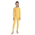thumbnail image 2 of Runhomal Ensemble de sous-Vêtements Thermiques Chauds pour Enfants Filles Garçons Col Rond Manches Longues Hauts avec Pantalons 2 Pcs Couche de Base Ensembles Jaune 150, 2 of 5