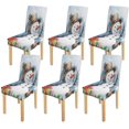 thumbnail image 1 of Funda protectora para silla ABPHQTO Navidad alegre muñeco de nieve estiramiento asiento comedor Hotel boda fiesta conjunto de 6, 1 of 4