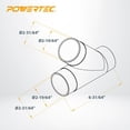 thumbnail image 3 of Dust Collection Y Fitting POWERTEC, 2.5 pulgadas, transparente, 1 paquete, 3 of 6