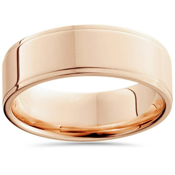 Pompeii 6mm 14K Rose Gold High Polished Step Cut Wedding Band (,)
