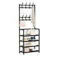 thumbnail image 3 of 1pc Free Standing Entrance Coat Rack with 8 Double Hooks and 5 Storage Shelves - Perfect for Living Room, Bathroom, and Hallway Organization, 3 of 4