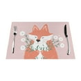thumbnail image 1 of XMXY Woven Placemats Set of 4 PCS, Cartoon Design Red Fox Table Mats Washable Heat Resistant Placemats, 1 of 6