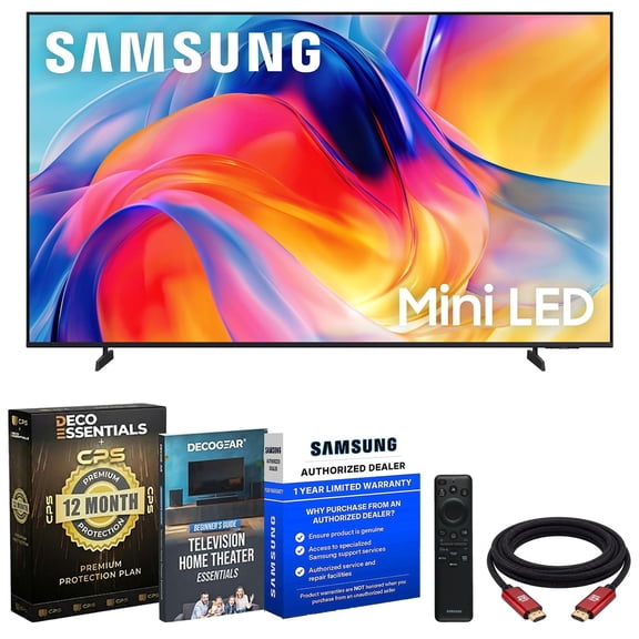 Samsung 55" Mini LED M70H 4K 3840x2160 Vision AI Smart TV, Titan Black (2026) UN55M70HAFXZA Bundle with 1 YR CPS Enhanced Protection Pack, 6FT HDMI Cable and Deco Gear Home Theater Beginner's Guide