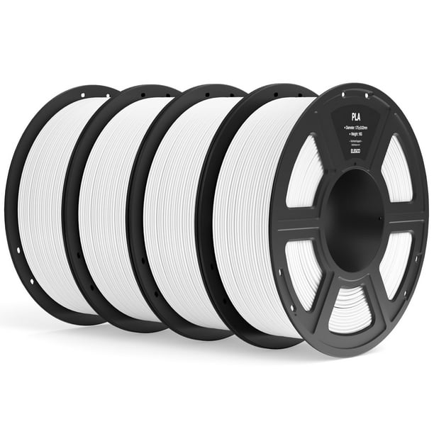Filamento para impresora 3D ELEGOO PLA, 1,75 mm, blanco, 4 kg
