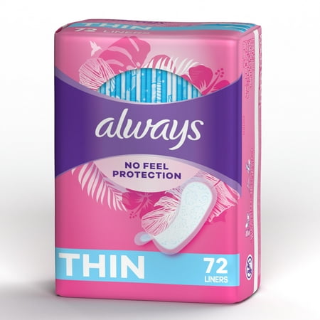 Always Dailies Thin Unscented Panty Liners - Regular - 72ct