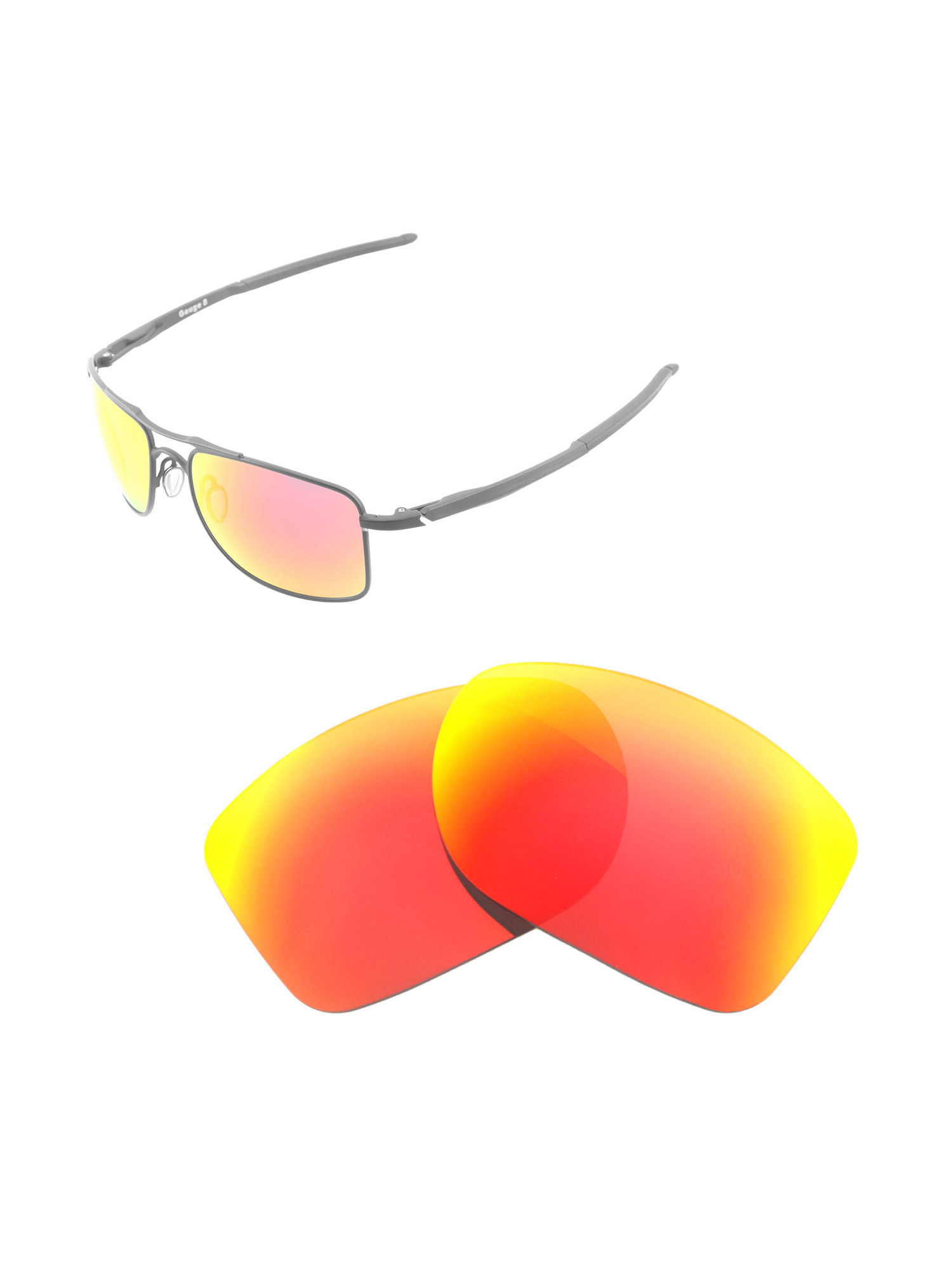 Walleva Fire Red Polarized Replacement Lenses for Oakley Gauge 8 M Sunglasses - image 5 of 7