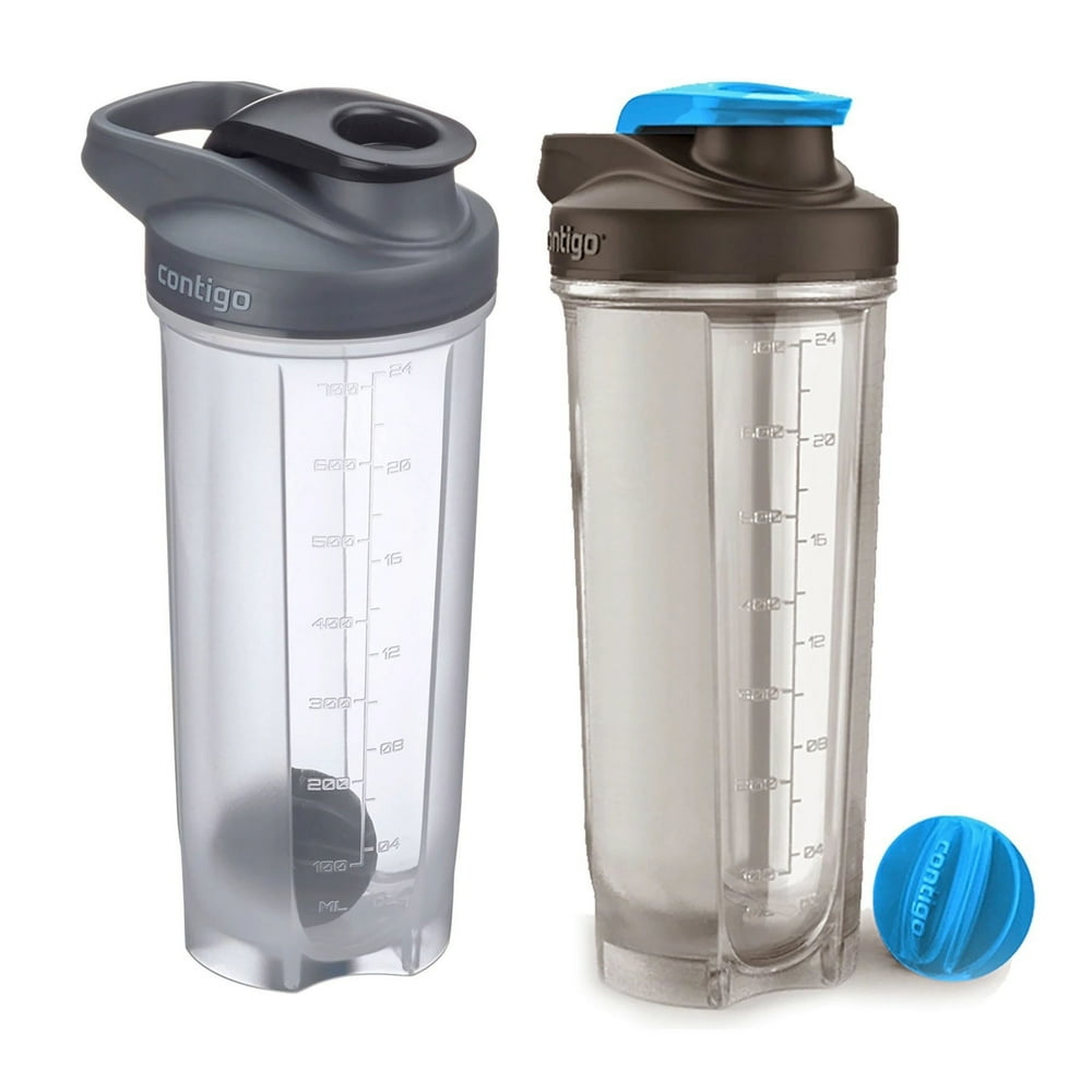 Contigo Shake & Go Fit 28oz Shaker Bottle Smoothie Set Black & Carolina