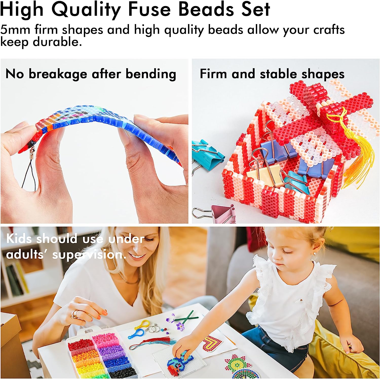 INSCRAFT Unisex Fuse Beads Kit, Assorted Colors, 21,000 Pieces