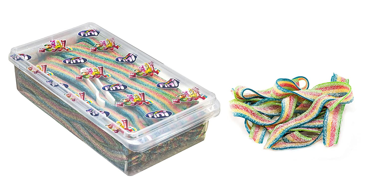 Fantasy Rainbow Sour Belts 3.5 Pound Box - 200 Pieces