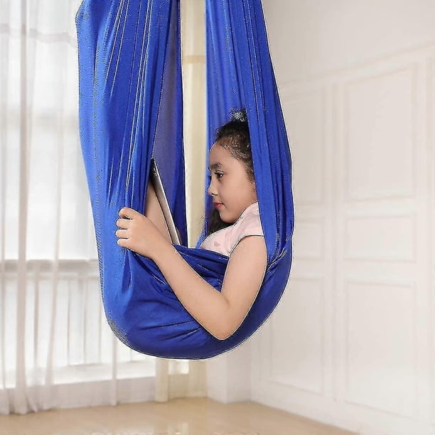 26-27 Children's Swing Hammock, Indoor Swing Elastic Hammock1.5m,royal Blue