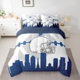thumbnail image 3 of 7 Pcs Comforter Set Twin Size,Football Player Bed in a Bag with Flat Sheet and Fitted Sheet and Adults,Sports Bedding Set with Pillowcase and Sham(Indianapolis), 3 of 5