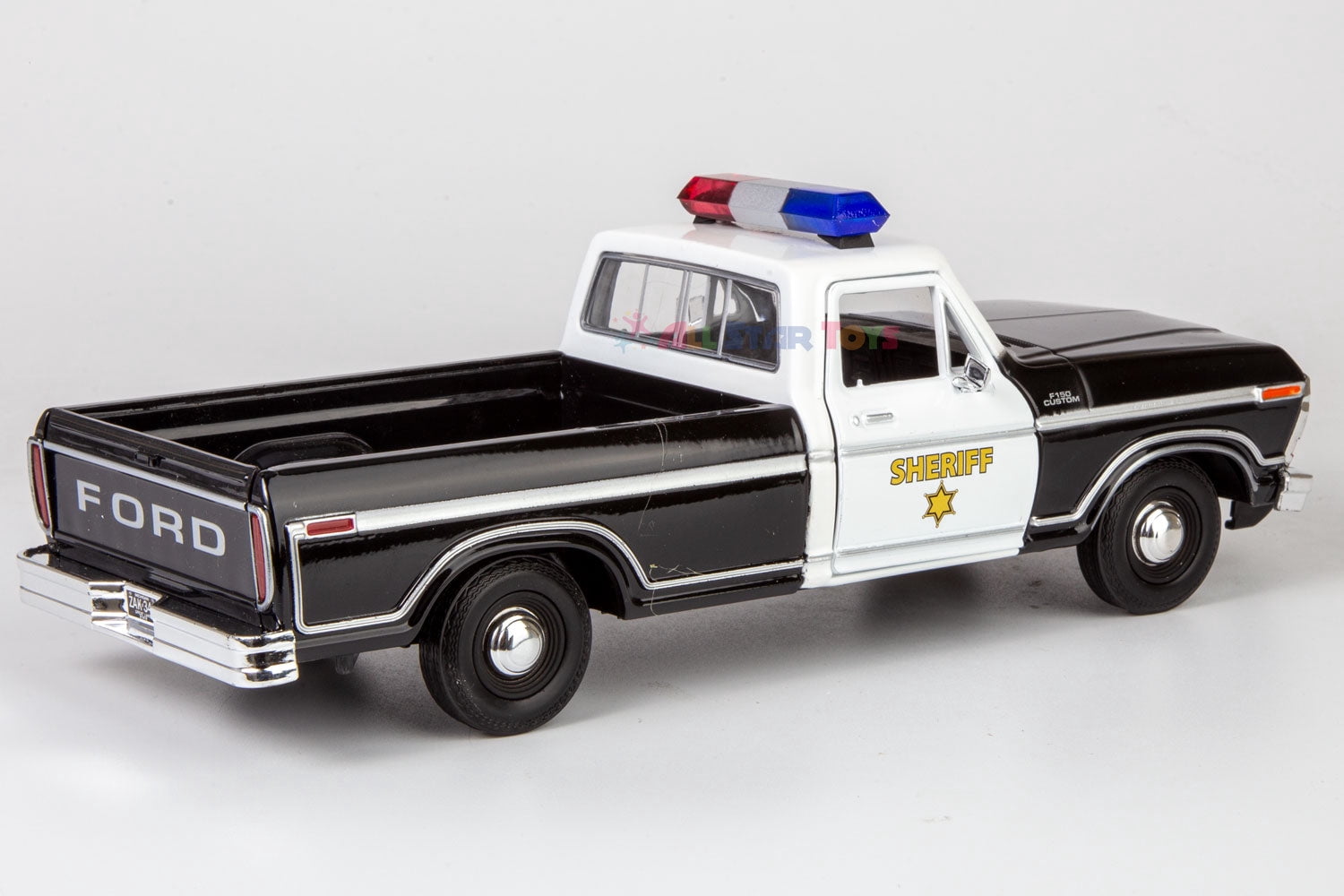 1979 Ford F-150 Sheriff Pickup Classic F150 Police Pick Up Truck 1:24 Diecast Collectible Model Car Black Motormax All Star Toys Exclusive 76986